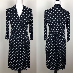 SADE New York Martey Knit Wrap Polka Dot Dress